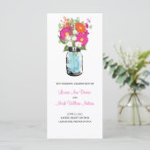 Rustic Blue Mason Jar Gerber Daisies Program Programm (Stehend Vorderseite)