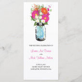 Rustic Blue Mason Jar Gerber Daisies Program Programm (Vorderseite)