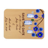 Rustic Blue Mason Jars speichern das Date Magnet (Horizontal)