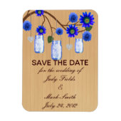 Rustic Blue Mason Jars speichern das Date Magnet (Vertikal)
