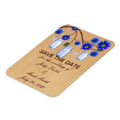 Rustic Blue Mason Jars speichern das Date Magnet (Linke Seite)