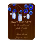 Rustic Blue Mason Jars speichern das Date Magnet (Vertikal)