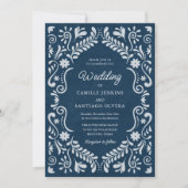 Rustic Blue Mexican Wedding Foto Einladung (Vorderseite)
