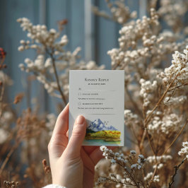 Rustic Blue Mountain Wedding Response Card RSVP Karte