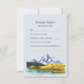 Rustic Blue Mountain Wedding Response Card RSVP Karte (Vorderseite)