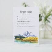 Rustic Blue Mountain Wedding Response Card RSVP Karte (Stehend Vorderseite)