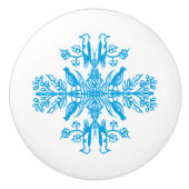 Rustic blue nature Blue Birds Vintage. Keramikknauf (Vorderseite)