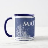 Rustic Blue Personalisiert Name Tasse (Links)
