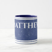 Rustic Blue Personalisiert Name Tasse (Zentrum)