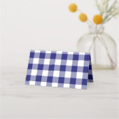 Rustic Blue Plaid Frohe Weihnachten Platzkarte (Rückseite)