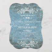 Rustic Blue Probe Dinner Einladung (Vorne/Hinten)