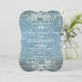 Rustic Blue Probe Dinner Einladung (Stehend Vorderseite)