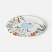 Rustic Blue Pumpkin Fall in Liebe Baby Dusche Pappteller (Schrägansicht)