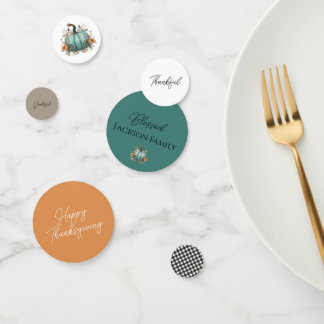 Rustic Blue Pumpkin Watercolor Table Confetti Konfetti