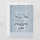 Rustic Blue Rentier Christmas Einladung (Vorderseite)