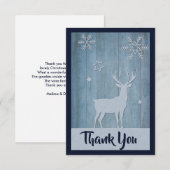 Rustic Blue Rentier Country Christmas Danke (Vorne/Hinten)