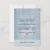Rustic Blue Rentier Weihnachten Save the Date Einladung (Vorderseite)