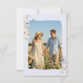 Rustic Blue Romantic Wildflower Wedding Photo Save The Date (Rückseite)