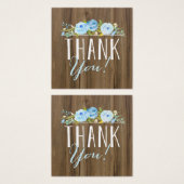 Rustic Blue Rose Wood Danke Mini Square Gefallen (Vorne & Hinten)