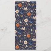 Rustic Blue Rust Boho Wedding Menu Menükarte (Rückseite)