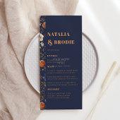 Rustic Blue Rust Boho Wedding Menu Menükarte