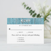 Rustic Blue Shiplap 3 Entree UAWG Wedding Response RSVP Karte (Stehend Vorderseite)