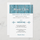 Rustic Blue Shiplap Holz Stilvolle moderne Hochzei Einladung (Vorne/Hinten)