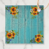 Rustic Blue Sunflower Baby Sprinkle Vielen Dank Geschenkanhänger (Rückseite)