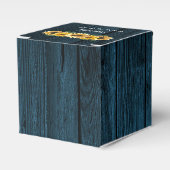 Rustic Blue Sunflower Gastgeschenk Hochzeit Box Geschenkschachtel (Vorderseite)