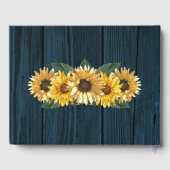 Rustic Blue Sunflower Wedding Gästebuch (Rückseite)