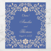 Rustic Blue Talavera Mexican Wedding Weinetikett (Einzelnes Label)