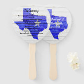 Rustic Blue Texas Wedding Program Fan Fächer (Vorne und Hinten)