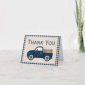 Rustic Blue Truck Danke Karte (Vorderseite)