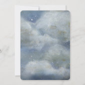 Rustic Blue Vintag Clouds Babydusche Einladung (Rückseite)