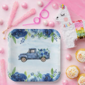 Rustic Blue VINTAG Truck Baby Duschpapier Teller (Party)