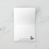 Rustic Blue Watercolor Butterfly Danke Karte (Innenseite)