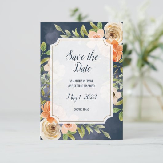 Rustic Blue Wedding (Stehend Vorderseite)
