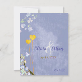 Rustic Blue Wedding Meal Choice RSVP Card