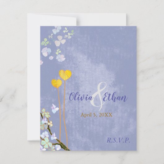 Rustic Blue Wedding Meal Choice RSVP Card (Vorderseite)
