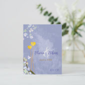 Rustic Blue Wedding Meal Choice RSVP Card Karte (Stehend Vorderseite)