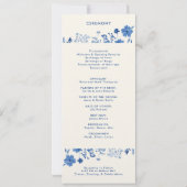 Rustic Blue Wedding Program Card (Rückseite)