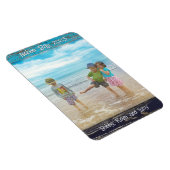 Rustic Blue White Beach Wood Text Photo Frame Magnet (Rechte Seite)