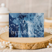 Rustic Blue & White Botancial Wedding Details Begleitkarte