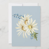 Rustic Blue & White Daisies Bridal Brunch Einladung (Rückseite)