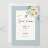Rustic Blue & White Daisies Bridal Luncheon Einladung (Vorderseite)