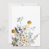 Rustic Blue Wildblumen & Daisies Brautparty Einladung (Rückseite)