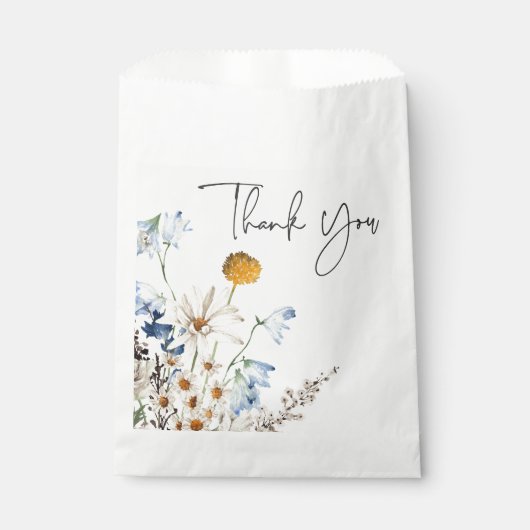 Rustic Blue Wildblumen & Daisies Brautparty Geschenktütchen (Vorderseite)