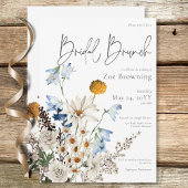 Rustic Blue Wildblumen & Daisies Bridal Brunch Einladung