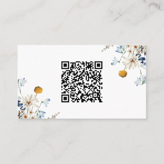 Rustic Blue Wildblumen & Daisies Duschregister Begleitkarte (Rückseite)