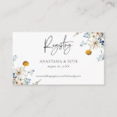 Rustic Blue Wildblumen & Daisies Duschregister Begleitkarte (Vorderseite)